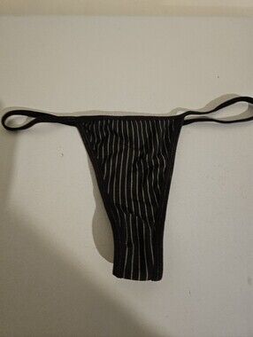 Black Pinstripe G String Thongs